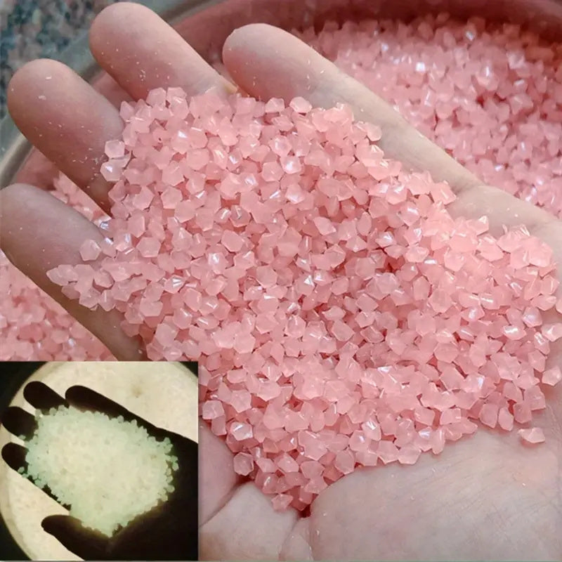 1000pcs/bag Garden Gardening Aquarium Viewing Fluorescent Small Gravel Broken Vase Hourglass Luminous Sand Fluorescent Particles, 25g