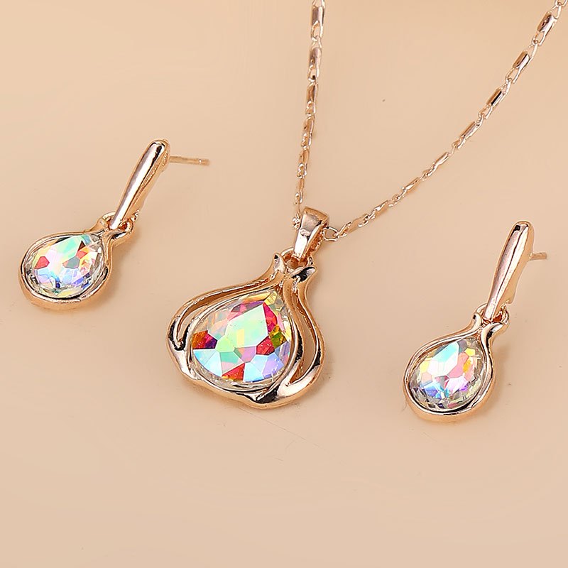 2pcs Women's Jewelry Set - Simple Style, Zinc Alloy with Artificial Crystal - All Season & Valentine's Day Gift | Daily Wear | Elegant Design