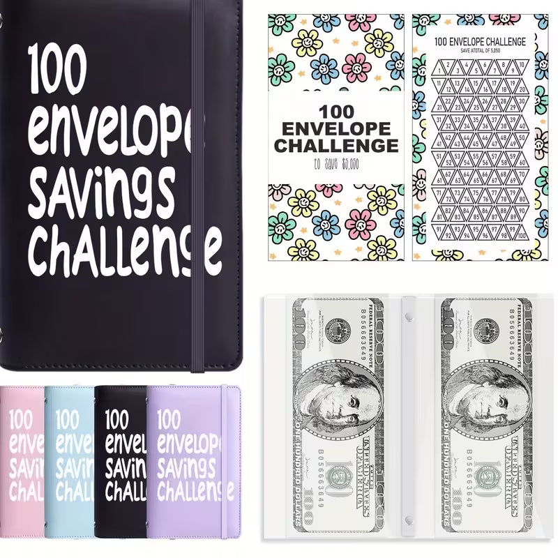 A Savings Challenge Book Featuring a 100 Envelopes Challenge