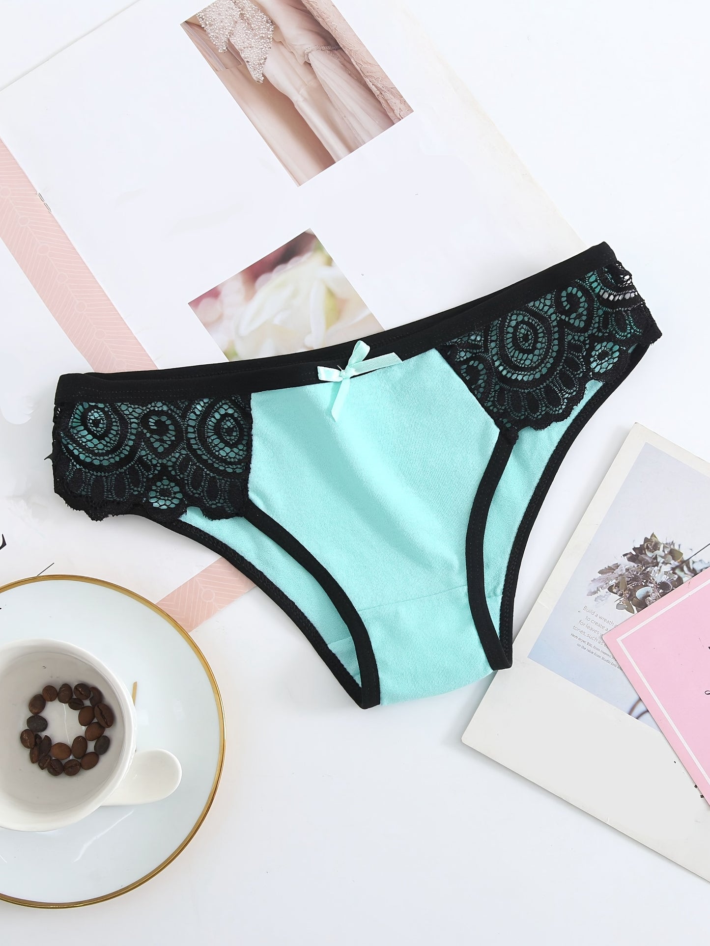 6pcs Contrast Lace Sexy Women's Panties
