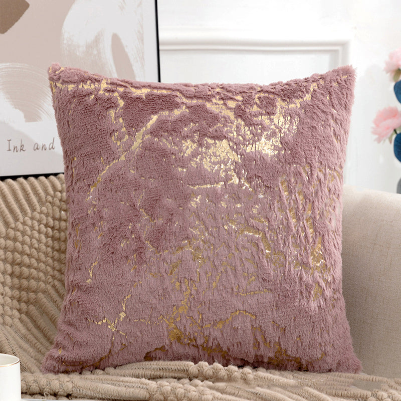 2pcs Luxurious White Golden Plush Faux Fur Cushion Cover for Living Room, Bedroom, Sofa, Car, and Office - Soft and Comfortable Decorative Pillow Cover - 17x17 Inches
