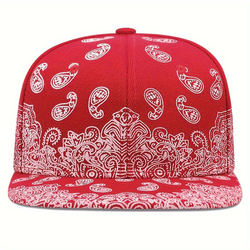Cashew Flower Pattern Button Hat for Men and Women Retro Hat Outdoor Sports Sunshade Hat