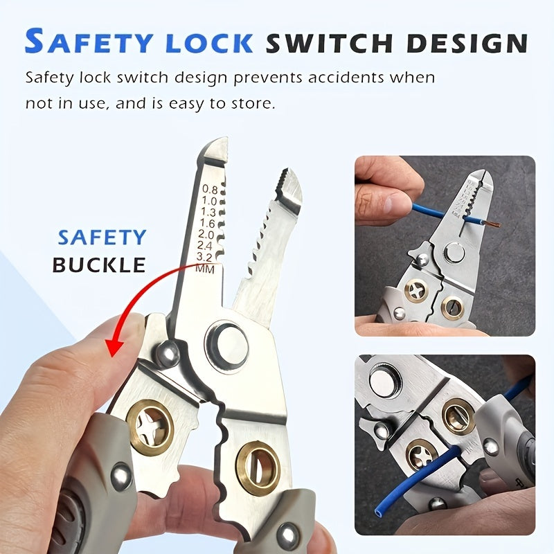 1pc Wire Stripping Pliers Multifunctional Electrician Pliers Split Wire Winding Stripping Pliers Crimping Pliers Stripping Pliers Hardware Tools Electrician Universal Tools Pliers