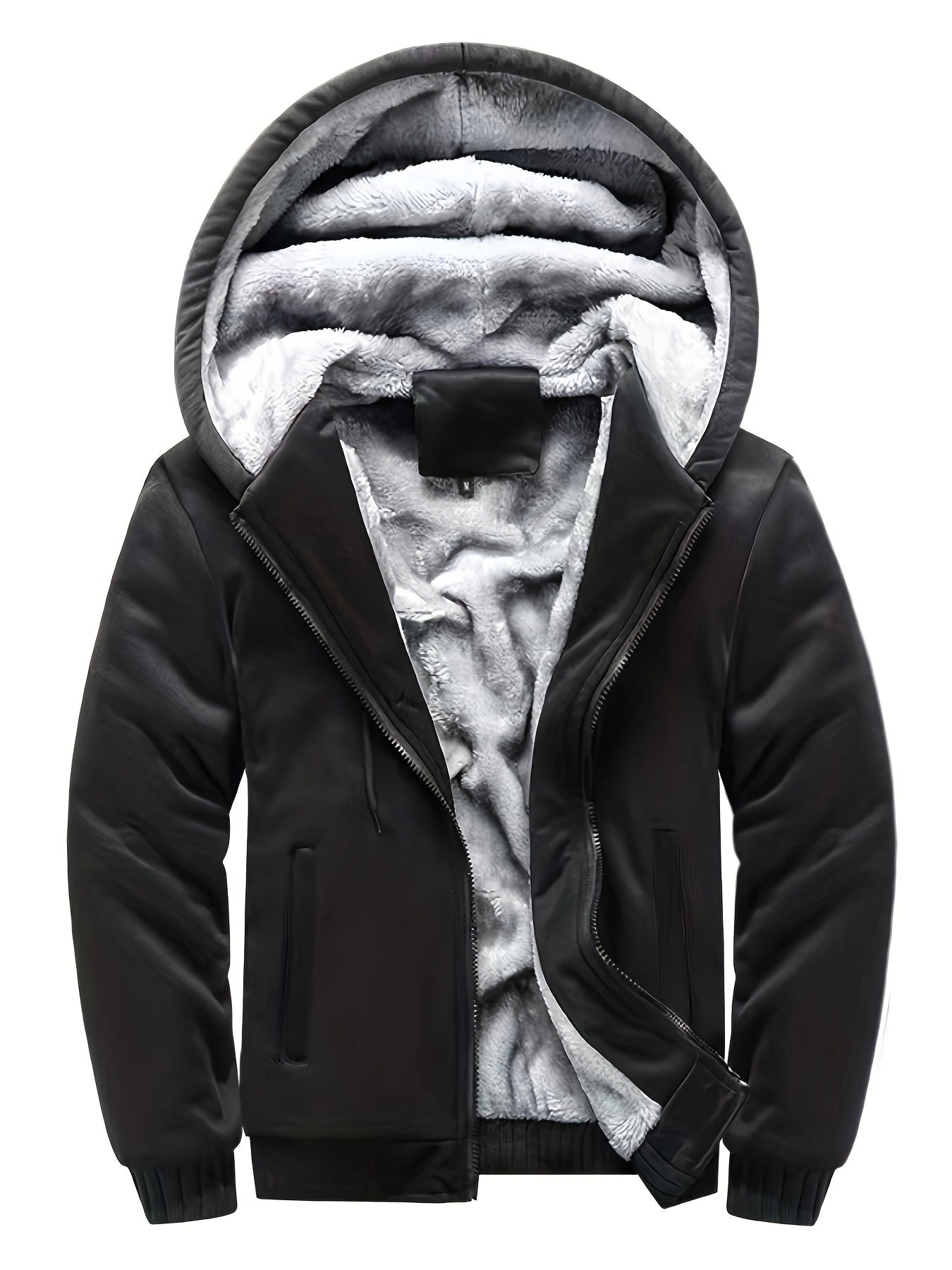 Mens Winter Insulated Zip Up Hooded Jacket - Thick & Padded for Ultimate Warmth, Stylish & Comfortable, High-Performance Best Seller - Ideal for Cold Weather