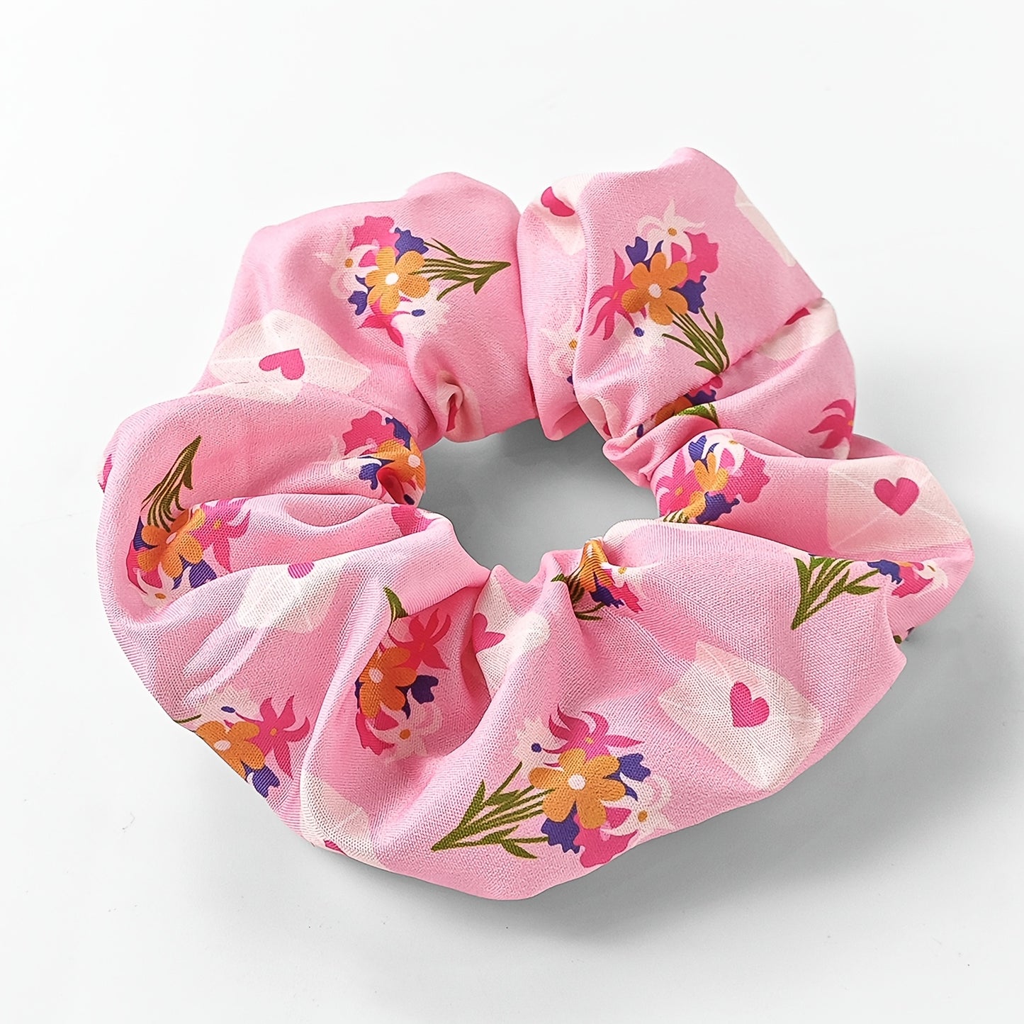 10pcs Gift Soft Satin Scrunchies Fruit Heart Flower Summer Elements Hair Tie Set Perfect for Women