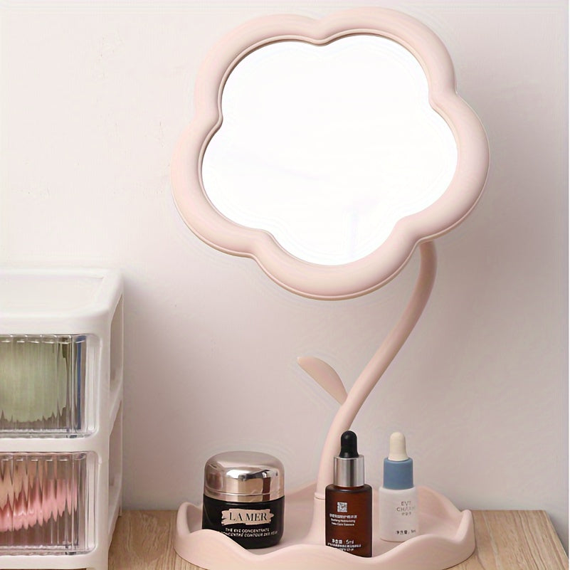 Desktop Makeup Mirror Sun Flower Shape Cute Girl Heart Dressing Mirror Detachable Hanging Jewelry HD Makeup Mirror