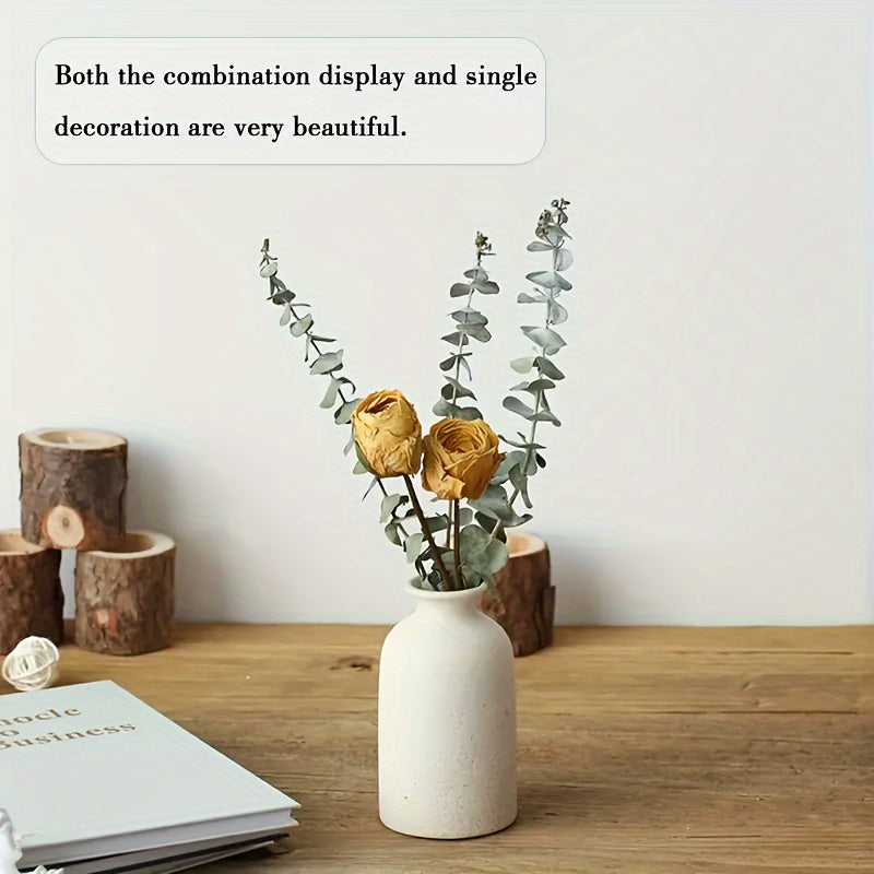3-Piece Ceramic Matte Vase Set - Stylish & Rustic Chic Decor for Farmhouse Living - Modern Minimalist Centerpiece, Perfect for Pampas Grass, Dining Table, Bookshelf & Boho Home Aesthetics