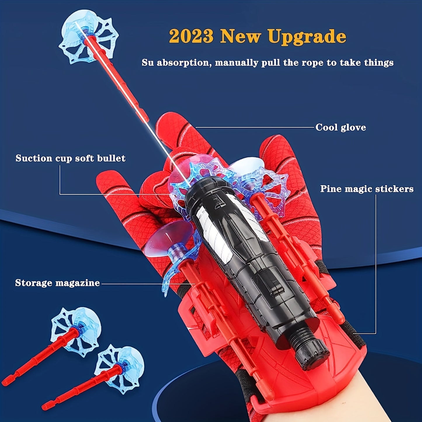 Soft Bullet Fun Wristband Launcher - Role-Playing Educational Toy For Kids - Sticky Wall Accessories Christmas, Halloween Gift