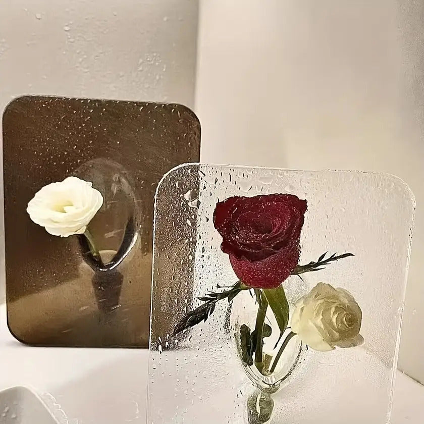 1pc Awaoko Modern Acrylic Vase - Clear Rectangular Design with Intricate Frame-Like Structure, Elegant Decorative Vase for Home & Office, Perfect Gift for Easter, Mother's Day, Friends, Boyfriend, Girlfriend, Family, Teachers
