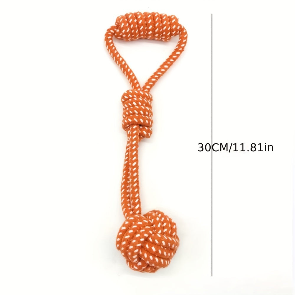 Dog Cotton Rope Toy Molar Bite Resistant Braided Rope Knot Toy Medium Large Hand Pull Toy Pet Random Color