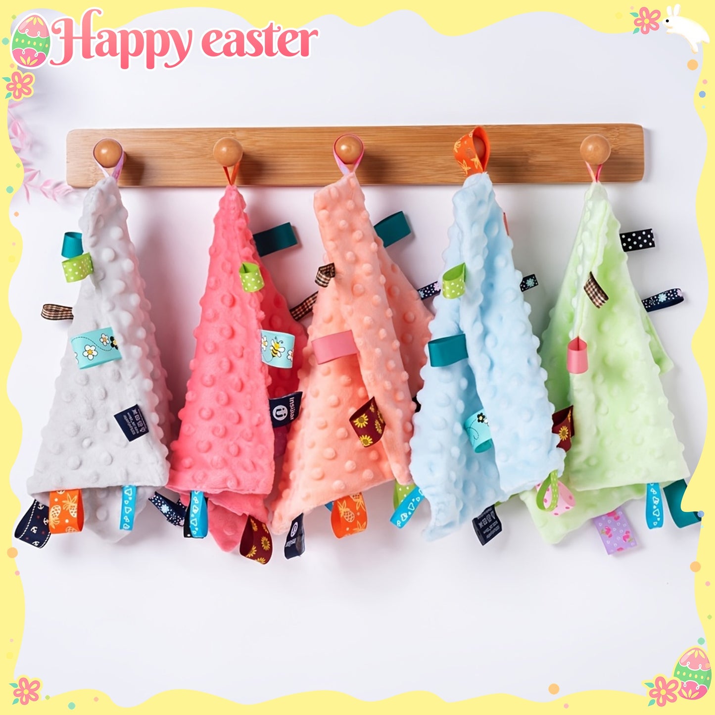 0-1 Year Olds Soft Knit Hat & Bib Set - Square, Comfortable Polyester with Floral & Plaid Patterns, Ideal for Birthdays or Holidays, Hand Wash Only, Toddler Clothing|Floral Bib Set|Soft Texture
