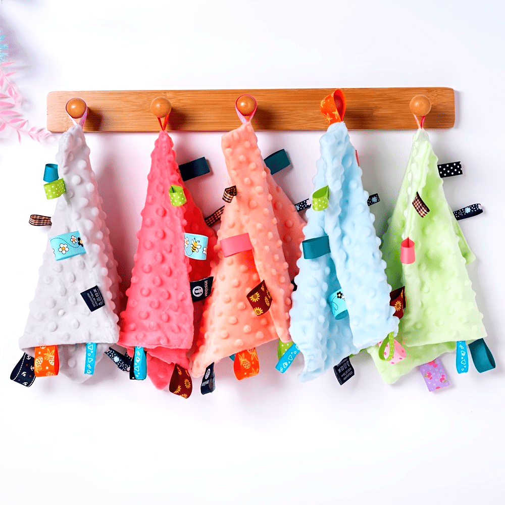 0-1 Year Olds Soft Knit Hat & Bib Set - Square, Comfortable Polyester with Floral & Plaid Patterns, Ideal for Birthdays or Holidays, Hand Wash Only, Toddler Clothing|Floral Bib Set|Soft Texture