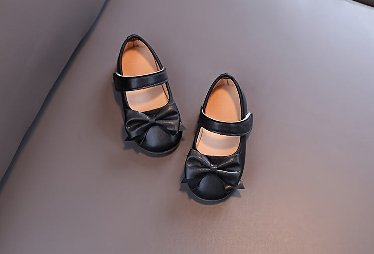Girls Shoes Mary Jane Flats Soft Sole Non-slip Bow Decor Princess Shoes