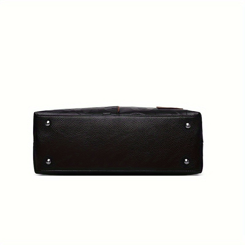 Chic Solid Color Letter-Embossed Handbag – Versatile, Foldable, Secure Zip & Removable Strap, Polyester-Lined for Daily Elegance (8.4x8.6x3.5) Inch