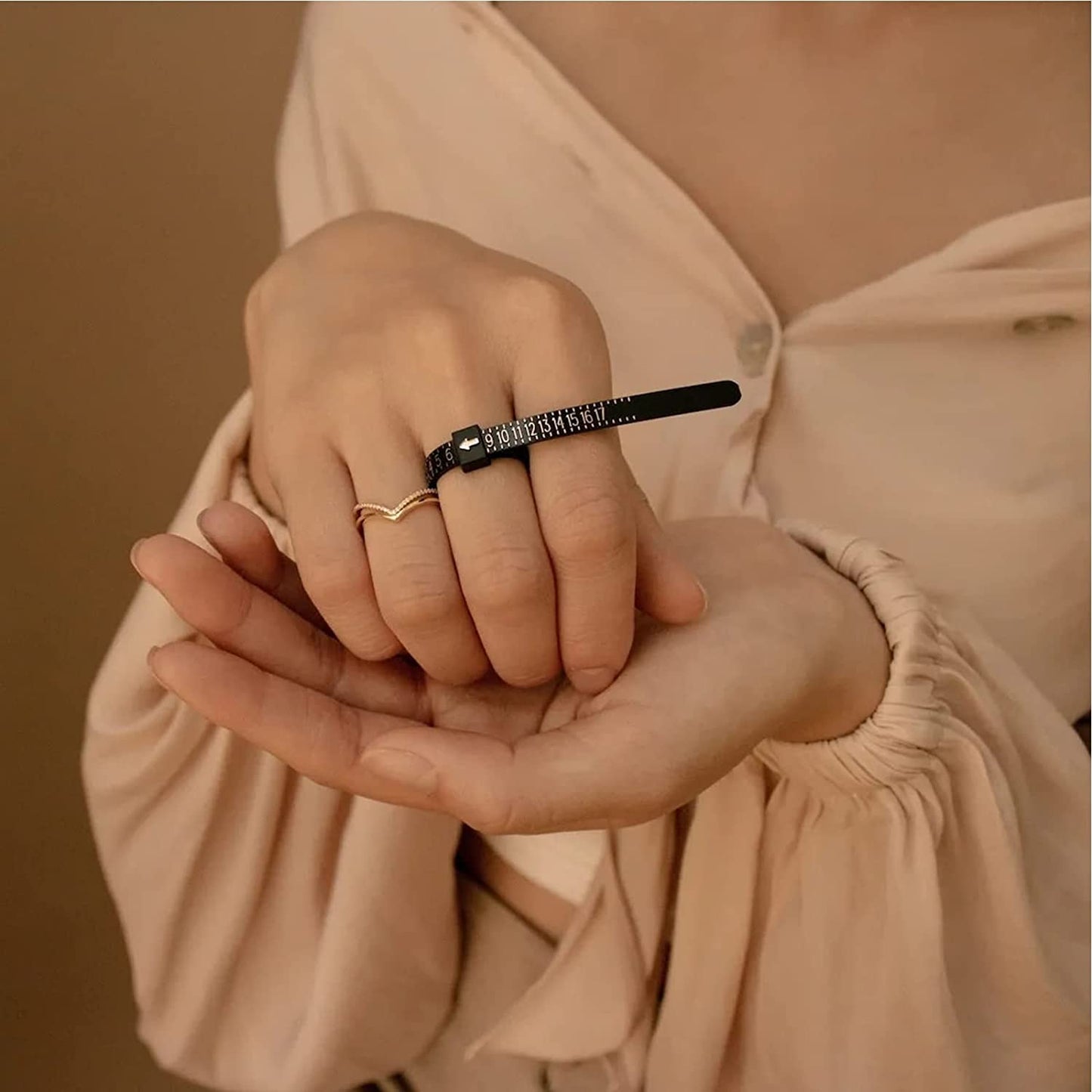 [Ring Size Measuring Tool] Reusable Finger Measuring Tool with Scale | Ring Size Measuring Tape for US Sizes - 1pc