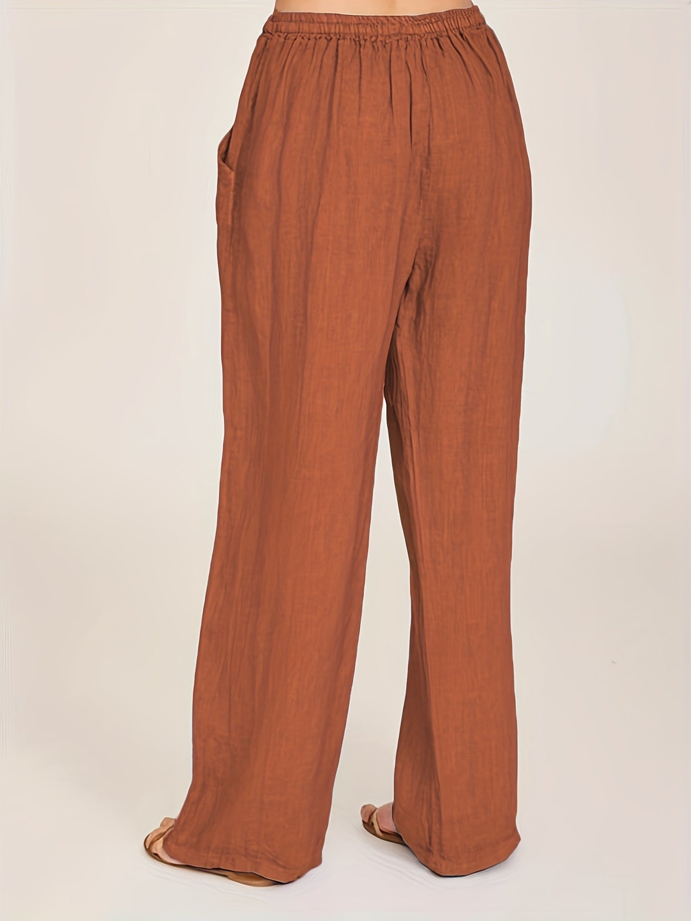 Drawstring Wide Leg Pants, Solid Loose Palazzo Pants, Casual Every Day Pants, Women's Clothing