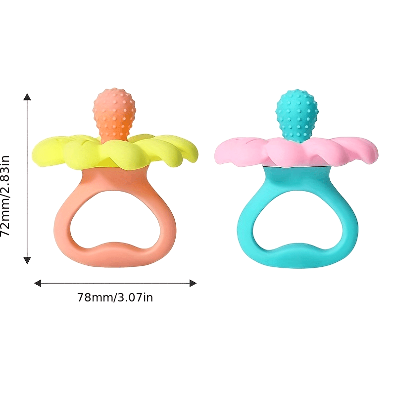 [Easy-to-Hold] Silicone Teether Toy for Youngsters | Easy-to-Hold | Flower Design | Teething | Girls | Christmas Gift