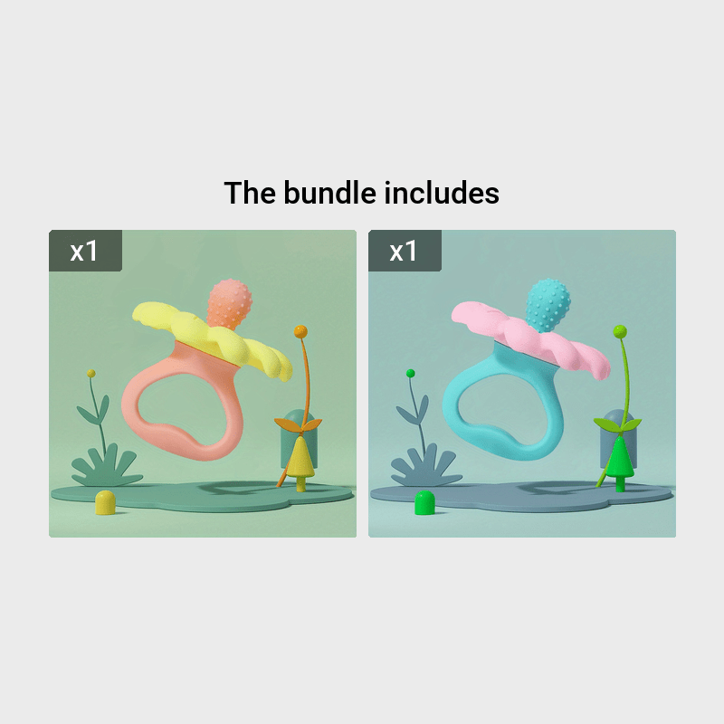 [Easy-to-Hold] Silicone Teether Toy for Youngsters | Easy-to-Hold | Flower Design | Teething | Girls | Christmas Gift
