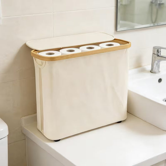 30L Toilet Paper Storage Basket with Lid