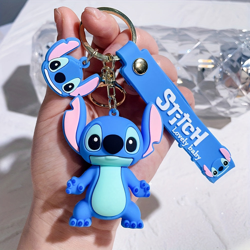 Minnie & Lilo & Stitch Cartoon Anime Keychain - Durable Keyring for Unisex, Fashionable Character Charm Perfect for Backpacks