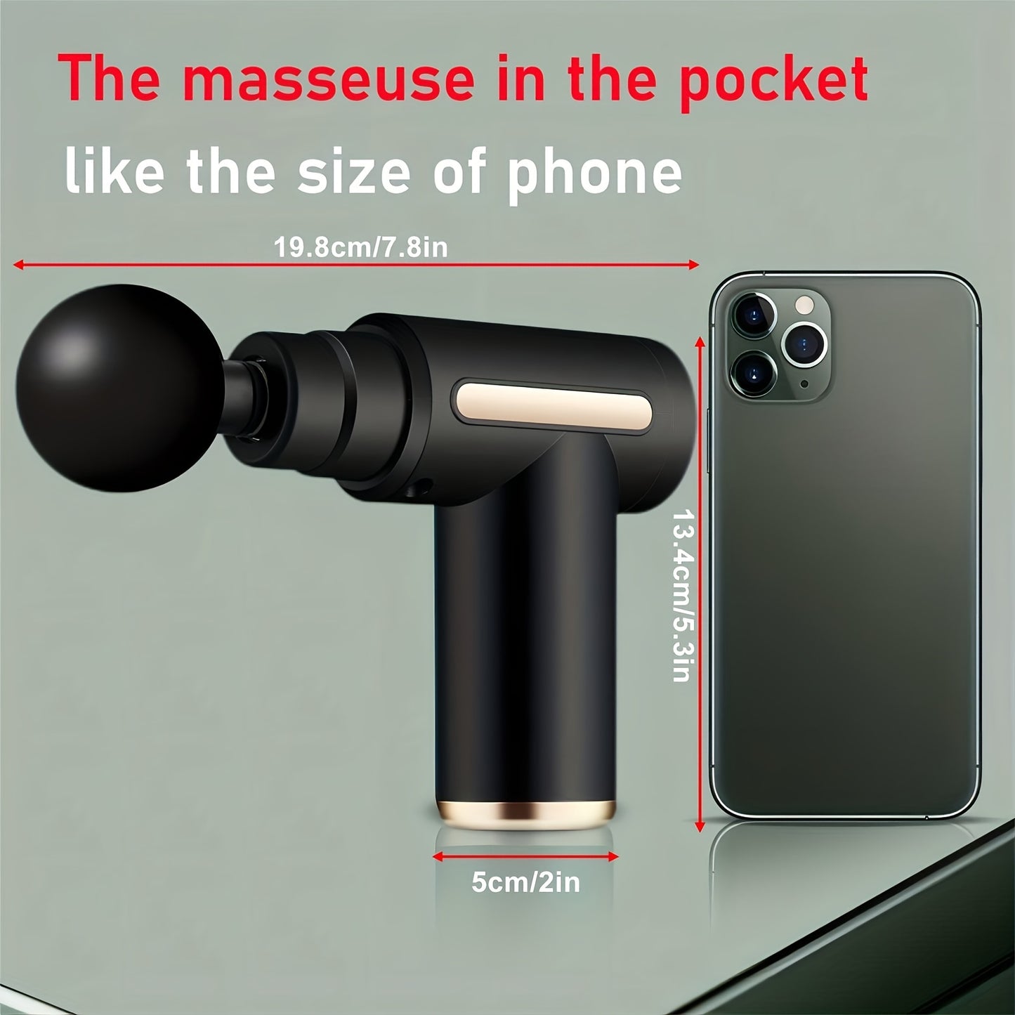 1pc Muscle Massage Gun, Handheld Muscle Massager, Type-C Rechargeable Handheld Entry Level Massager For Neck & Back