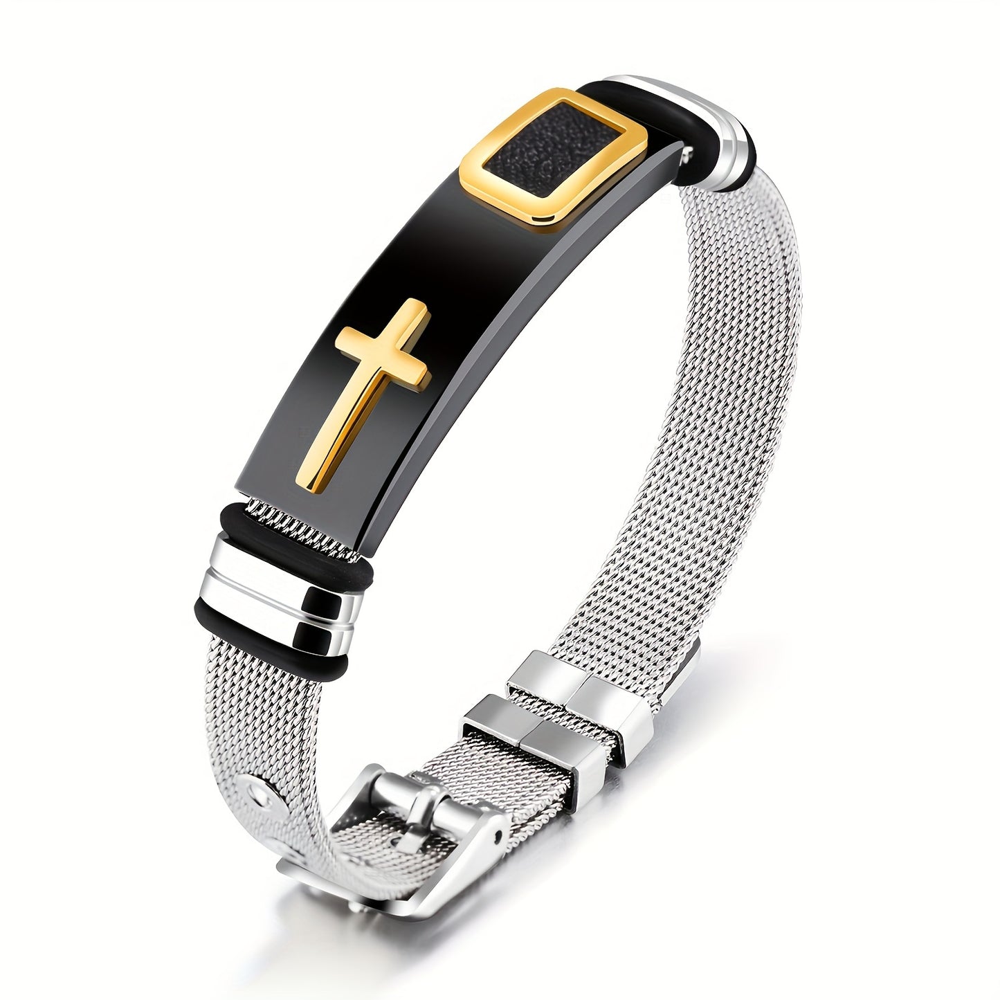 New Cross Titanium Steel Personality Men's Personality Bracelet Glossy Jewelry Popular Fashion Stainless Steel Bracelet