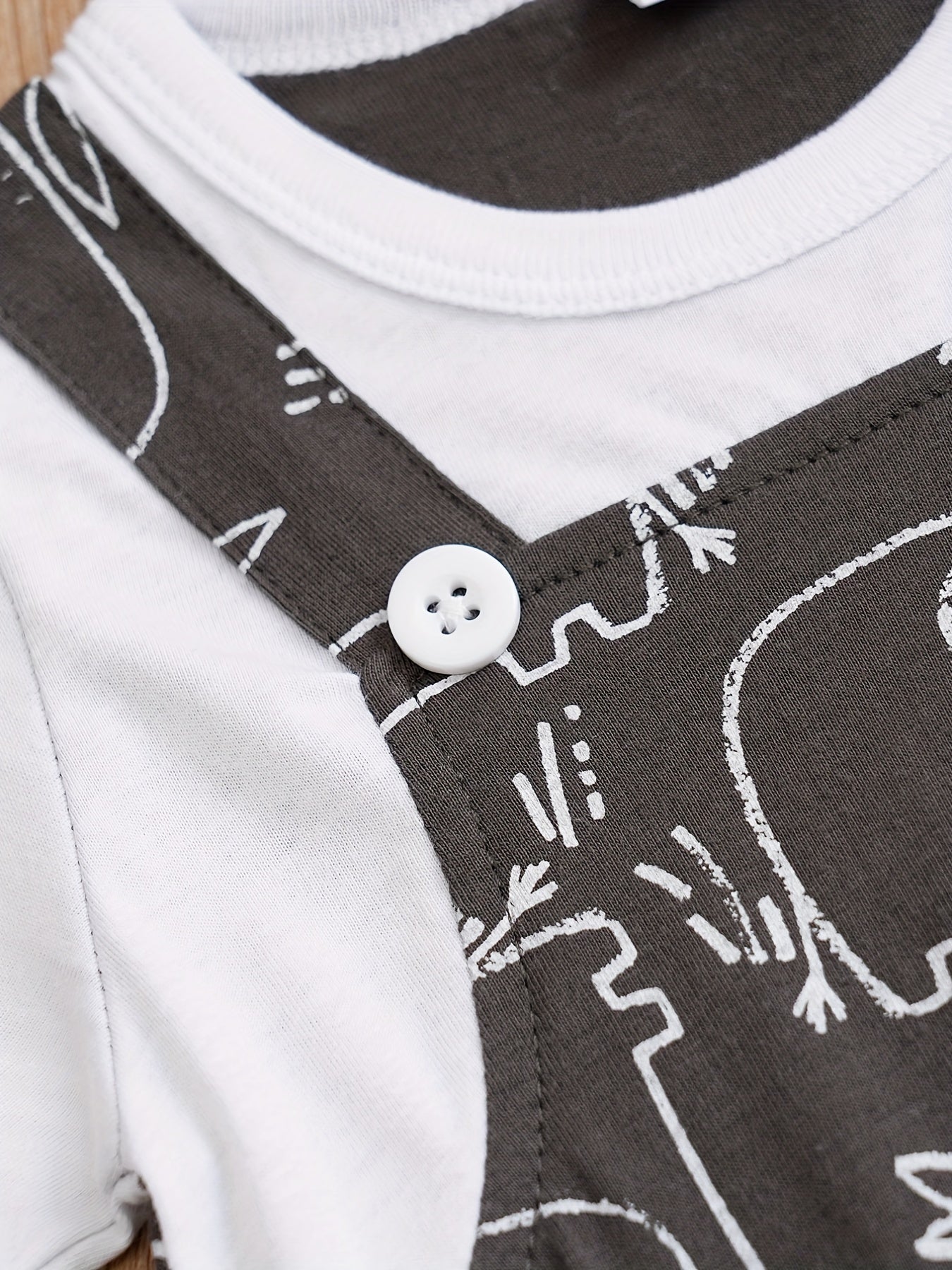 Baby Boy's Cute Elephant Print Short Sleeve Romper, Newborn's Clothes