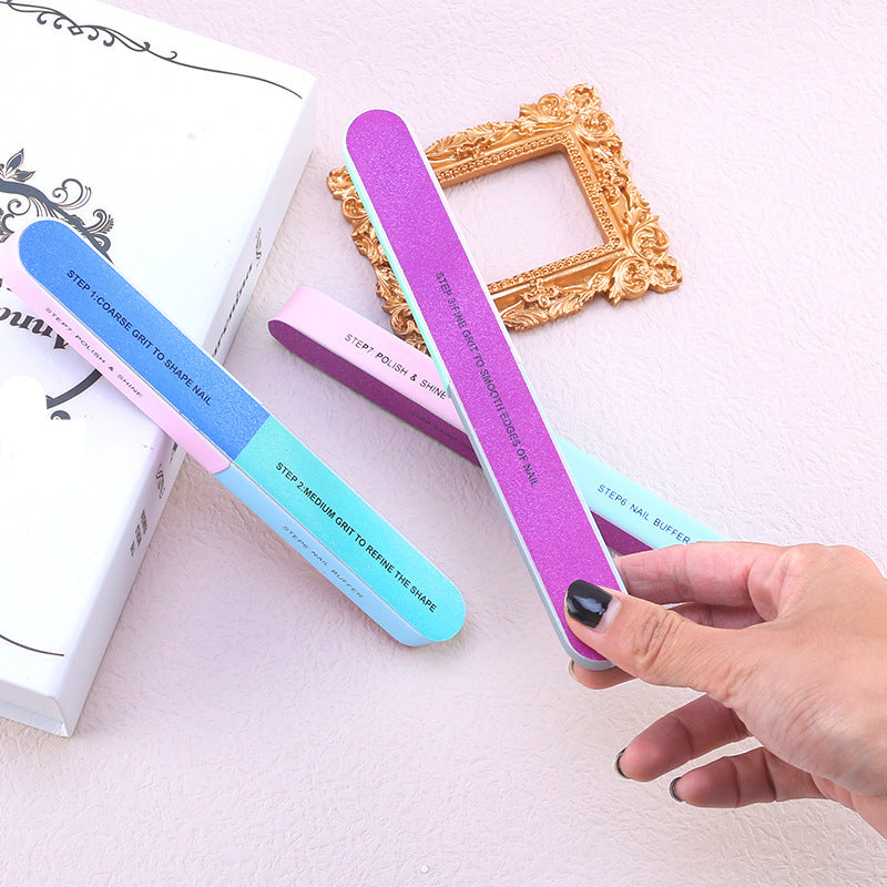 High Quality Multi-Sided Nail File Set with Polished Sponge and Sand Bars for Nail Art and Polish