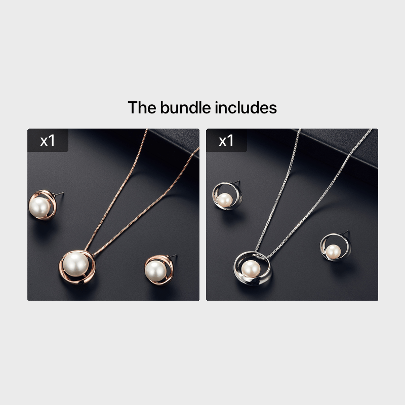 Fashion Simple Faux Pearl Necklace Pendant Round Earrings Jewelry Set Men Women Gifts