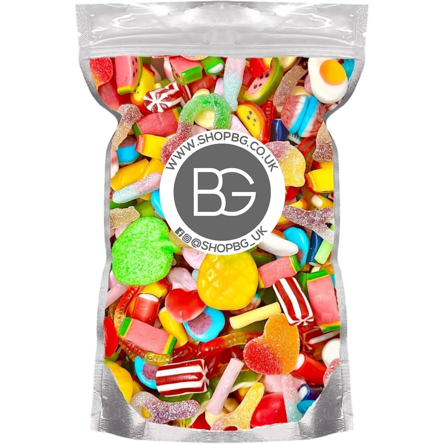 BG 800g Pick & Mix Sweets - Quality Large Retro Candy Sweeties Fresh Assortment, Fizzy, Jelly, Non-Fizzy, Gluten Free, Mixed 800g - Choose Your Pouch