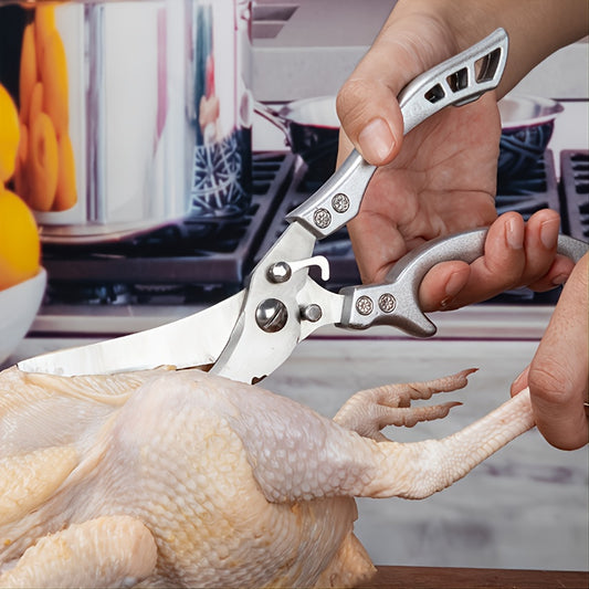 1pc Kitchen Poultry Shears, Multi-purpose Sharp Stainless Steel Kitchen Scissors, Meat And Vegetable Grill Scissors, Cooking Scissors RV Kitchen Tool