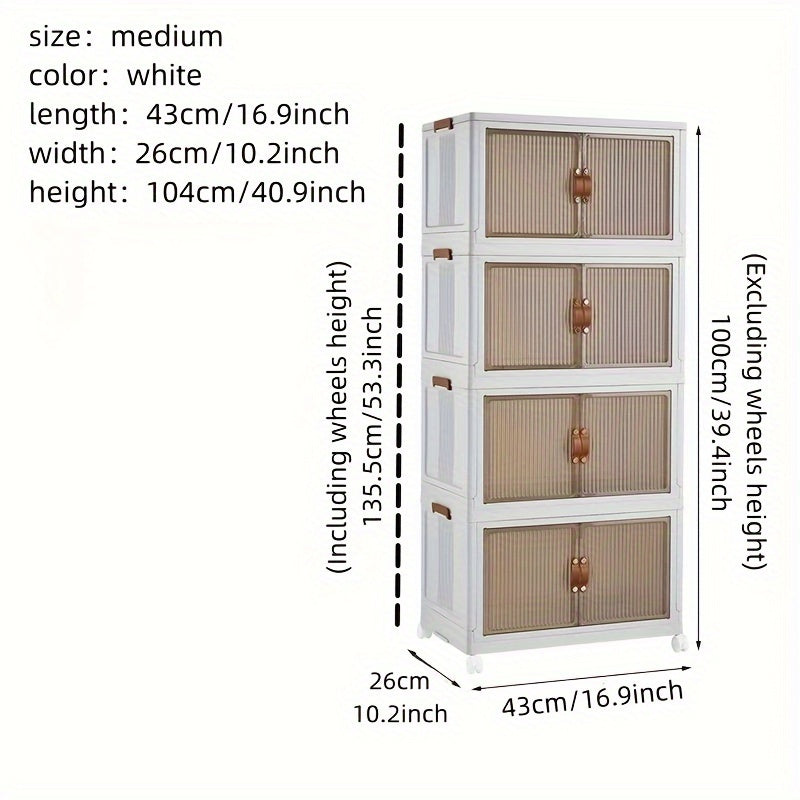 1pc Transparent Storage Box Collapsible Storage Bin with Lids and Pulley - Portable 1/2/3 Layers Organizer for Easy Access and Convenient Storage