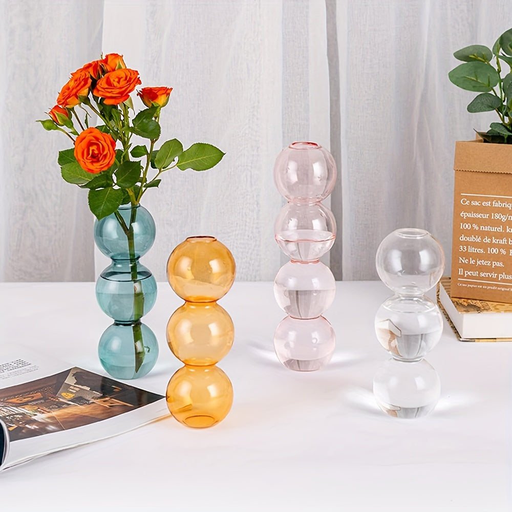 Chic Glass Bubble Vase - Transparent, Artistic Design for Home Decor | Perfect for Bedroom, Living Room & Dining Table | Nordic-Inspired Minimalist Centerpiece