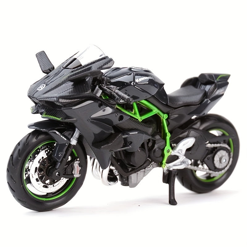Kawasaki H2 R Ninja 1:18 Scale Die-Cast Motorcycle Model - Collectible Toy for Hobbyists, Black for winter