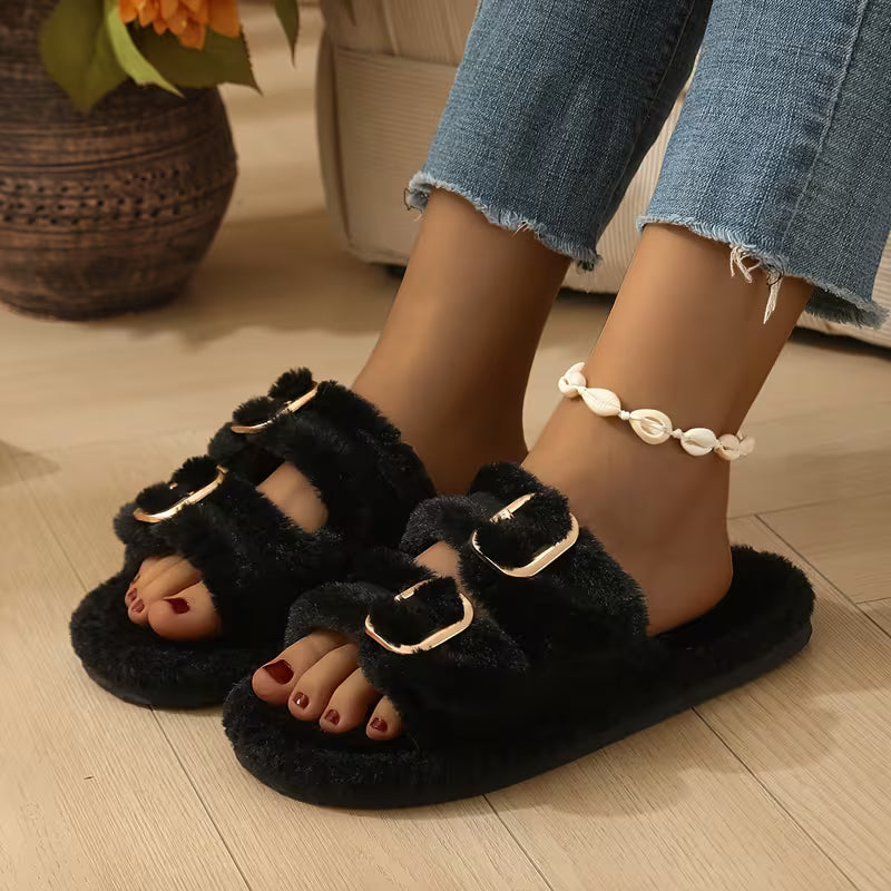 Loose Indoor Open-Toe Slippers Adjustable Design Slippers