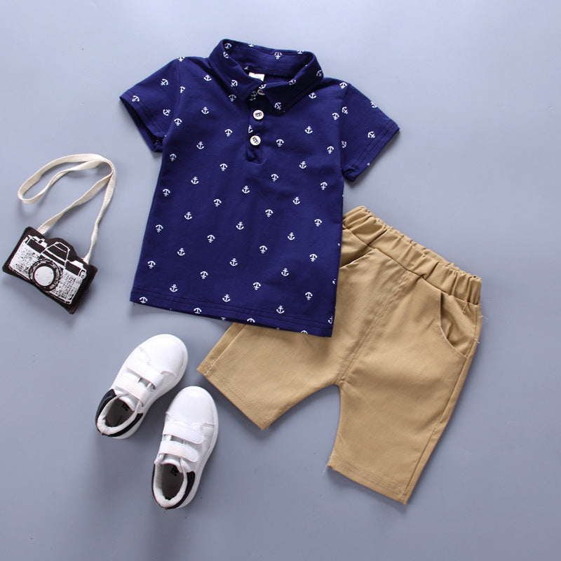 Boys' Summer Short Sleeve Set, New  Breathable Two-Piece Outfit for Toddlers, Perfect for Outdoor