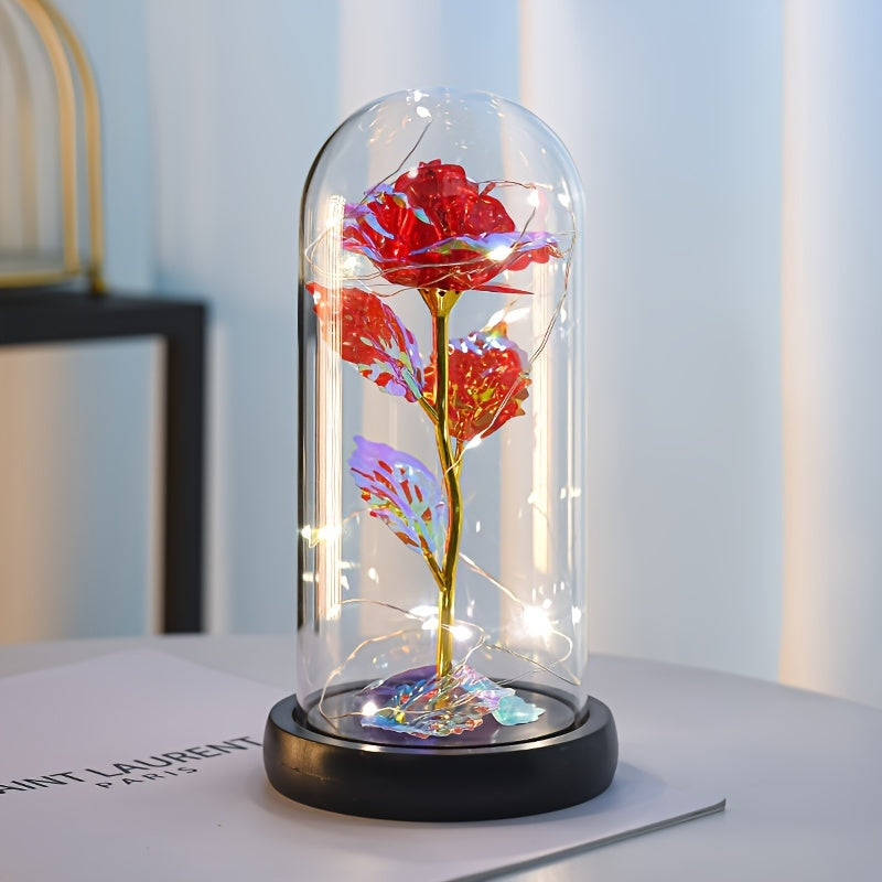 1pc Eternal Glow Rose - Luminescent Artificial Flower in Plastic Case - A Dazzling, Heartfelt Gift for Women - Perfect for Valentines Day, New Year, Mothers Day, Birthdays, Anniversaries & Weddings!