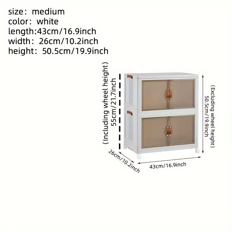 1pc Transparent Storage Box Collapsible Storage Bin with Lids and Pulley - Portable 1/2/3 Layers Organizer for Easy Access and Convenient Storage