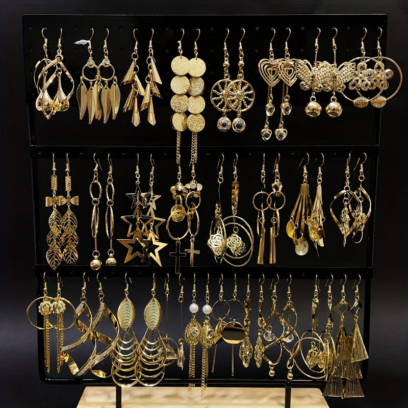 10 Pairs of Fashionable And Elegant Long Hook Women'S Earrings Flower Leaf Water Drop Design Luxury Drop Earrings Party Jewelry Set