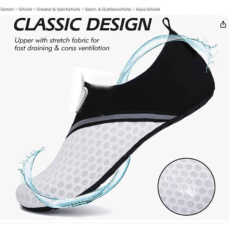 Men's Barefoot Aqua Shoes, Quick Dry Lightweight Non Slip Water Shoes For Summer Beach Creek Hiking Surfing Swimming Boating