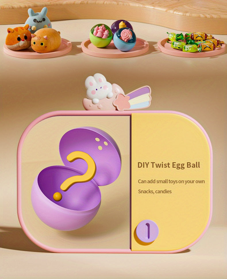 Claw Machine Toy, Party Clip Doll Gashapon Machine, Home Light And Music Two Power Supply Modes, Birthday Gift For Boys And Girls, Christmas Gift, Send 10 Dolls, 10 Capsule Eggs, Power Supply Line