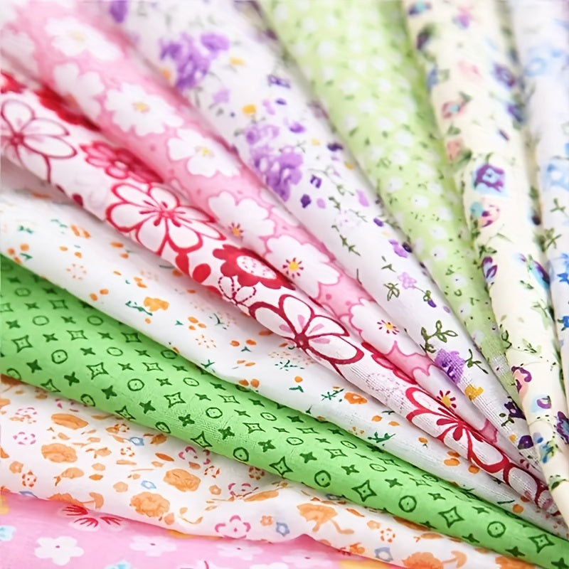 56pcs Patchwork Cloth Set, Flower Cloth, Cotton Blend Cloth, For DIY Sewing Scrapbooking Quilting Craft Patchwork 10cm*10cm/25cm*25cm