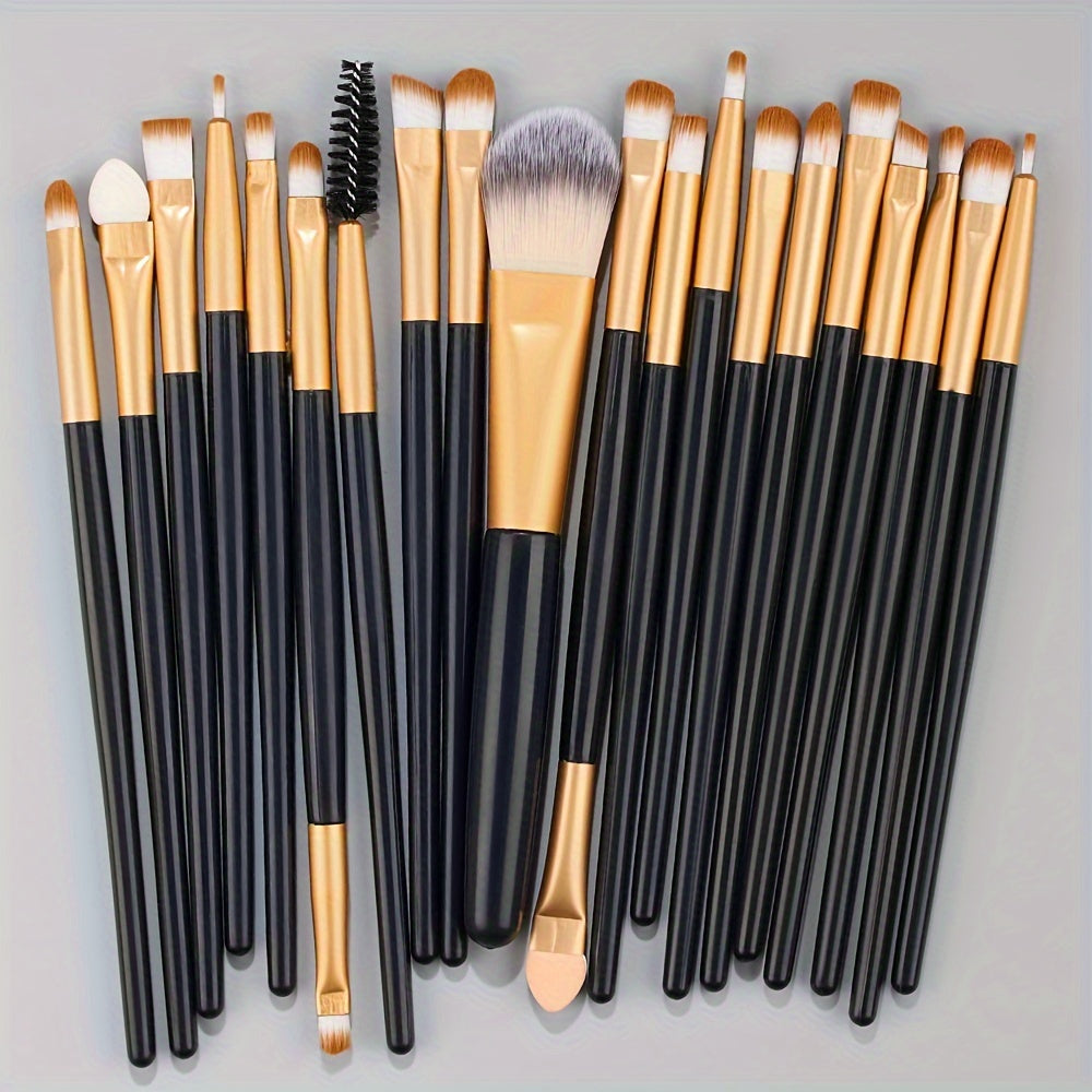 20Pcs Makeup Brushes Set Professional Soft Synthetic Hair Powder Foundation Eyeshadow Make Up Brushes Cosmetics Ideal For Makeup Beginners