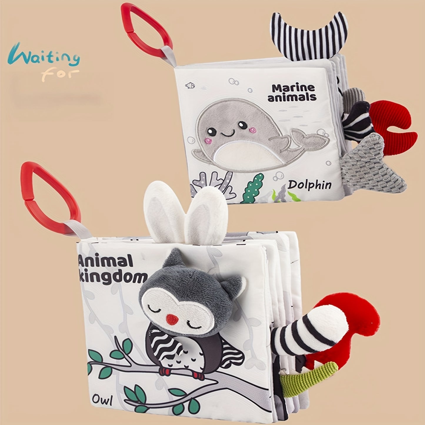 [3D Cloth Book] 3D Black and White Cloth Book | Early Education, Baby Cognitive Toys, Not Tear, Can Bite, Halloween Christmas Gifts