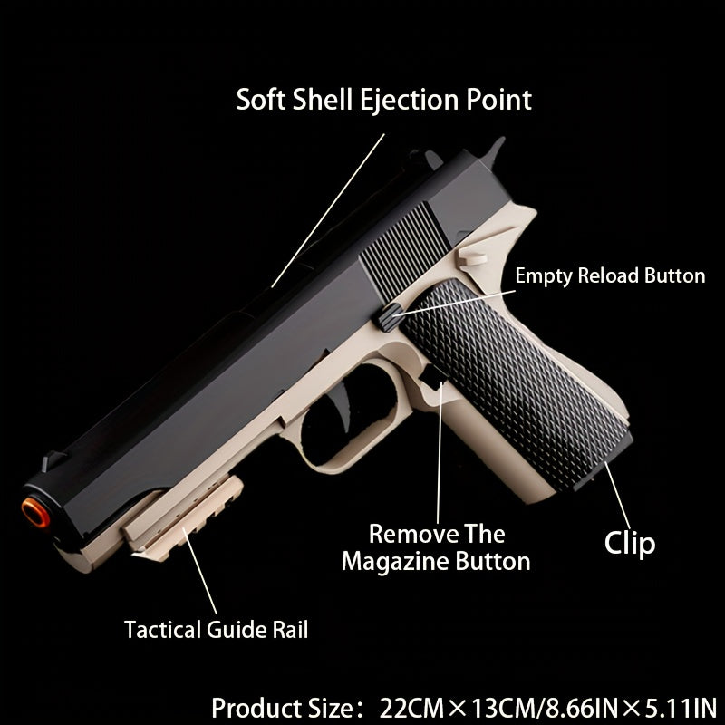 New Style Toy Gun Soft Clip Pistol [Upgradeable Continuous Shot] Short Bit Suspension Mode Clip And Pull Back Action, Toy Foam Blaster, Educational Toys Models Halloween Christmas Gift