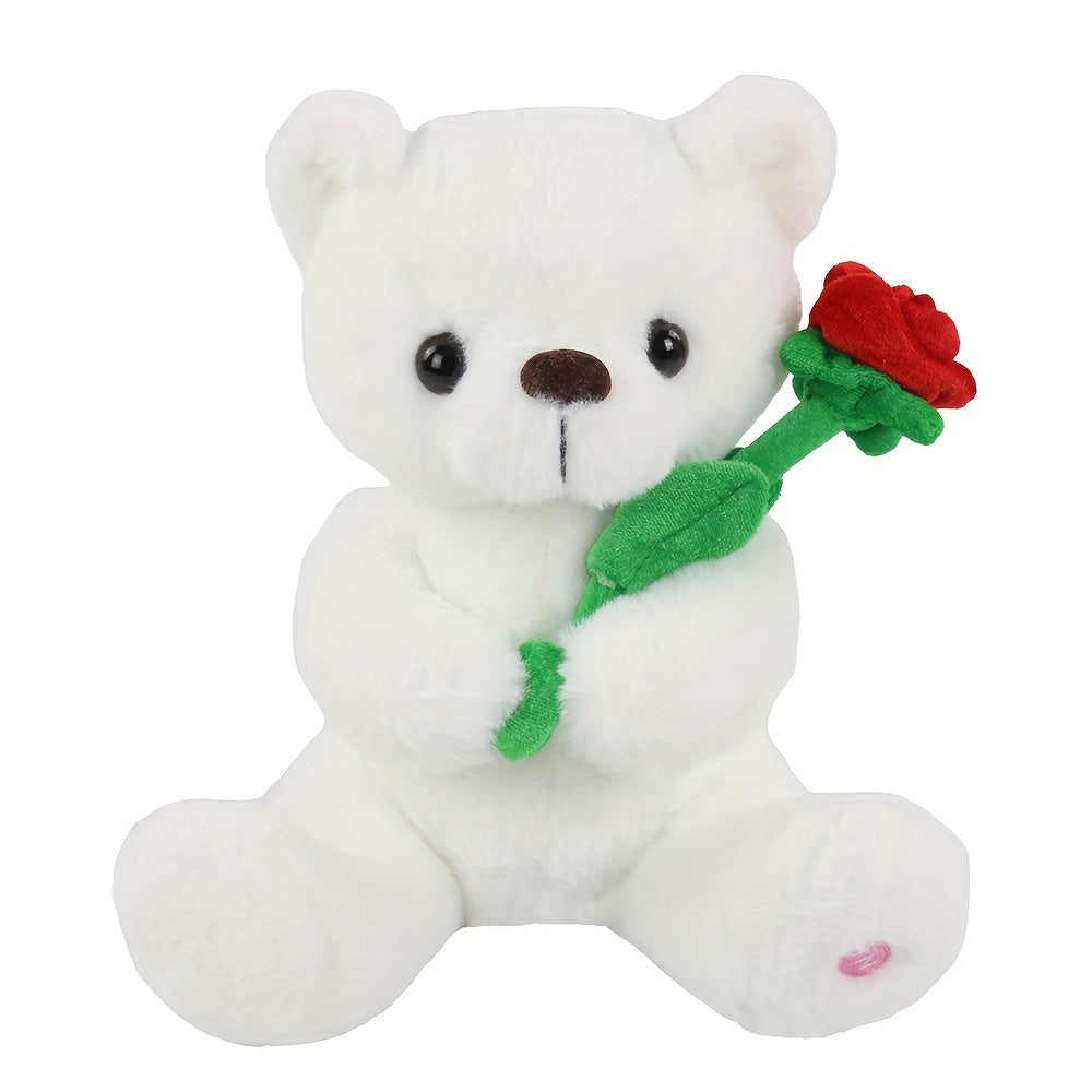 Glow Guards Glow Bracelet White Bear Plush Toy Soft And Cute Stuffed Animal, Christmas Halloween Thanksgiving Gift, Interior Decoration, Without Battery, 10.5 In/26cm
