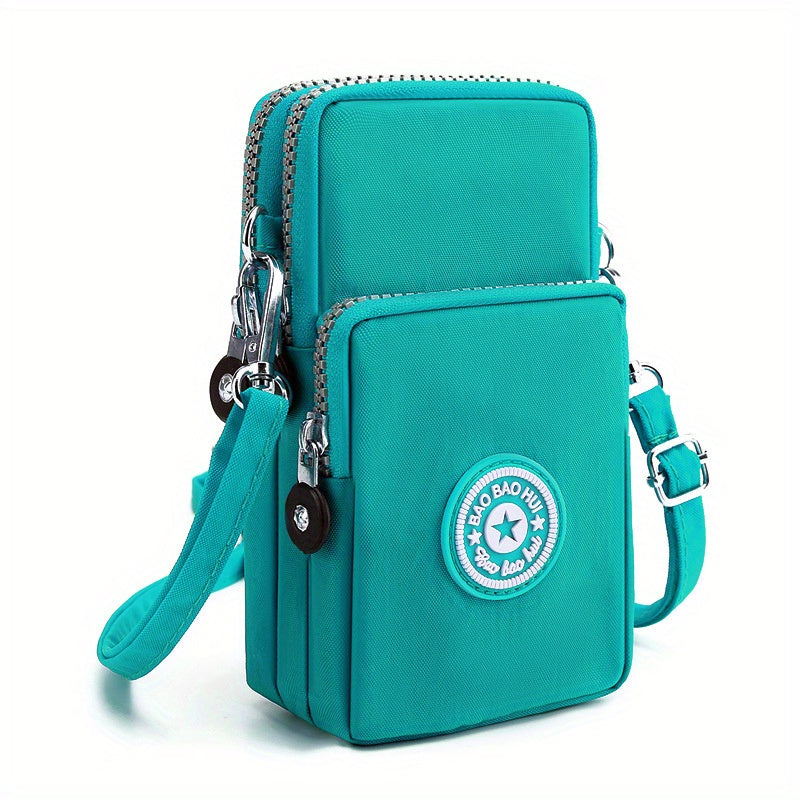 1pc Unisex Nylon Passport Holder - Retro Zipper Closure, Adjustable Strap - Going Out Essentials | Lightweight & Compact | Wet Wipe Clean