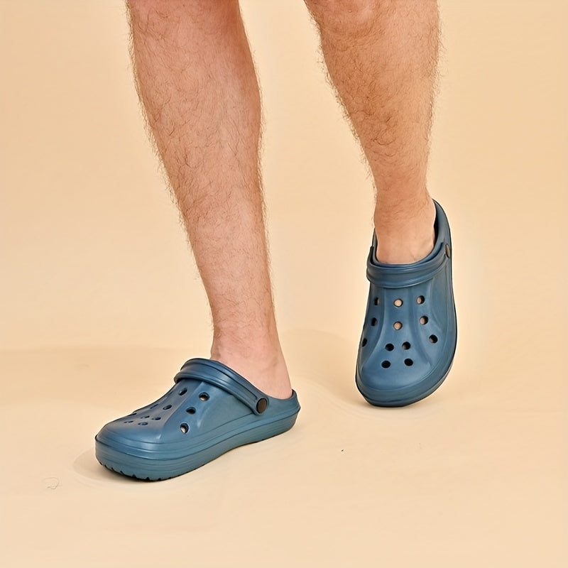 [Comfortable EVA Clogs] Comfortable EVA Clogs - Non-Slip, Breathable Slide Sandals | Gray, Blue, and Black for Indoor/Outdoor Use, Spring/Summer/Fall, Strappy Sandals