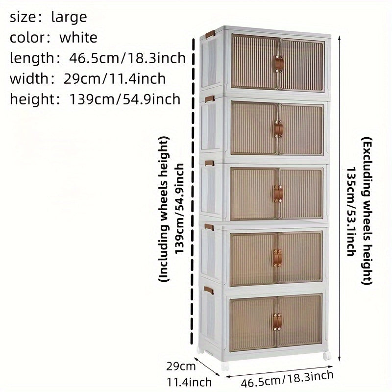 1pc Transparent Storage Box Collapsible Storage Bin with Lids and Pulley - Portable 1/2/3 Layers Organizer for Easy Access and Convenient Storage