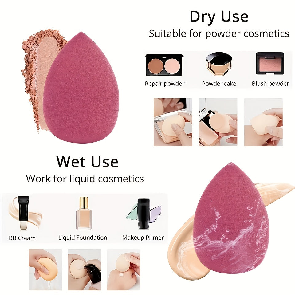 4pcs Premium Makeup Blender Set - Soft & Durable Sponges with Storage Box - Perfect for Foundation & Powder Application - Ergonomic Beauty Tool for Flawless Coverage
